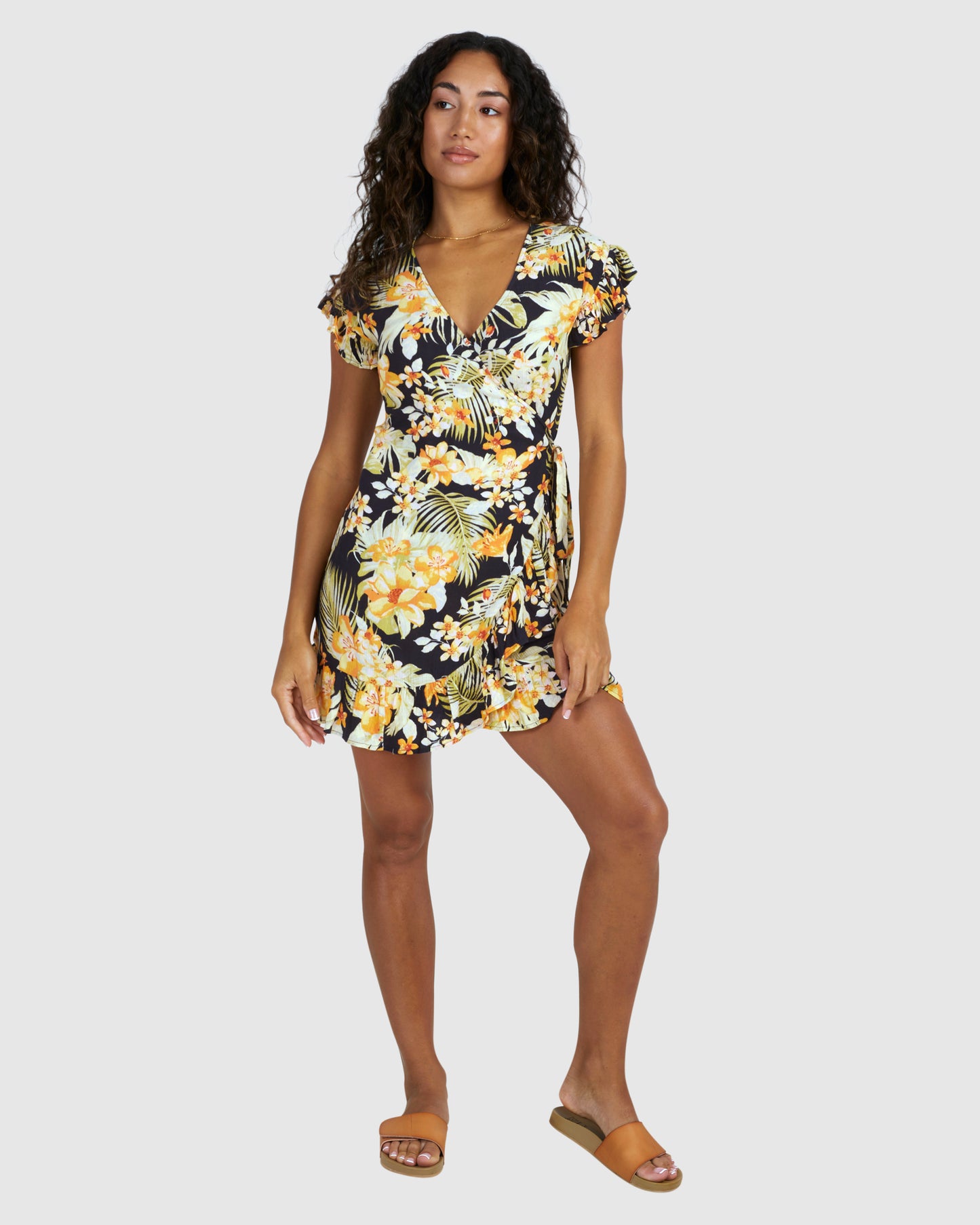 Womens Utopia Wrap And Roll Mini Wrap Dress - Billabong Malaysia