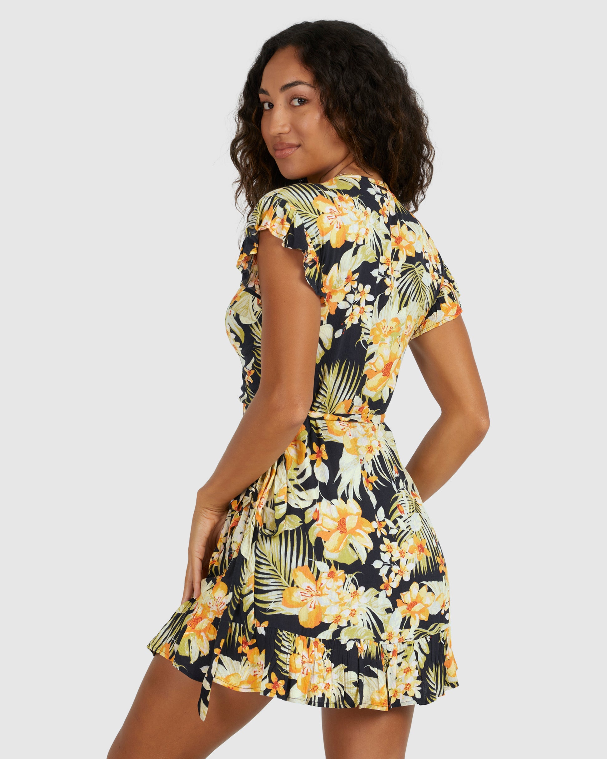 Womens Utopia Wrap And Roll Mini Wrap Dress - Billabong Malaysia