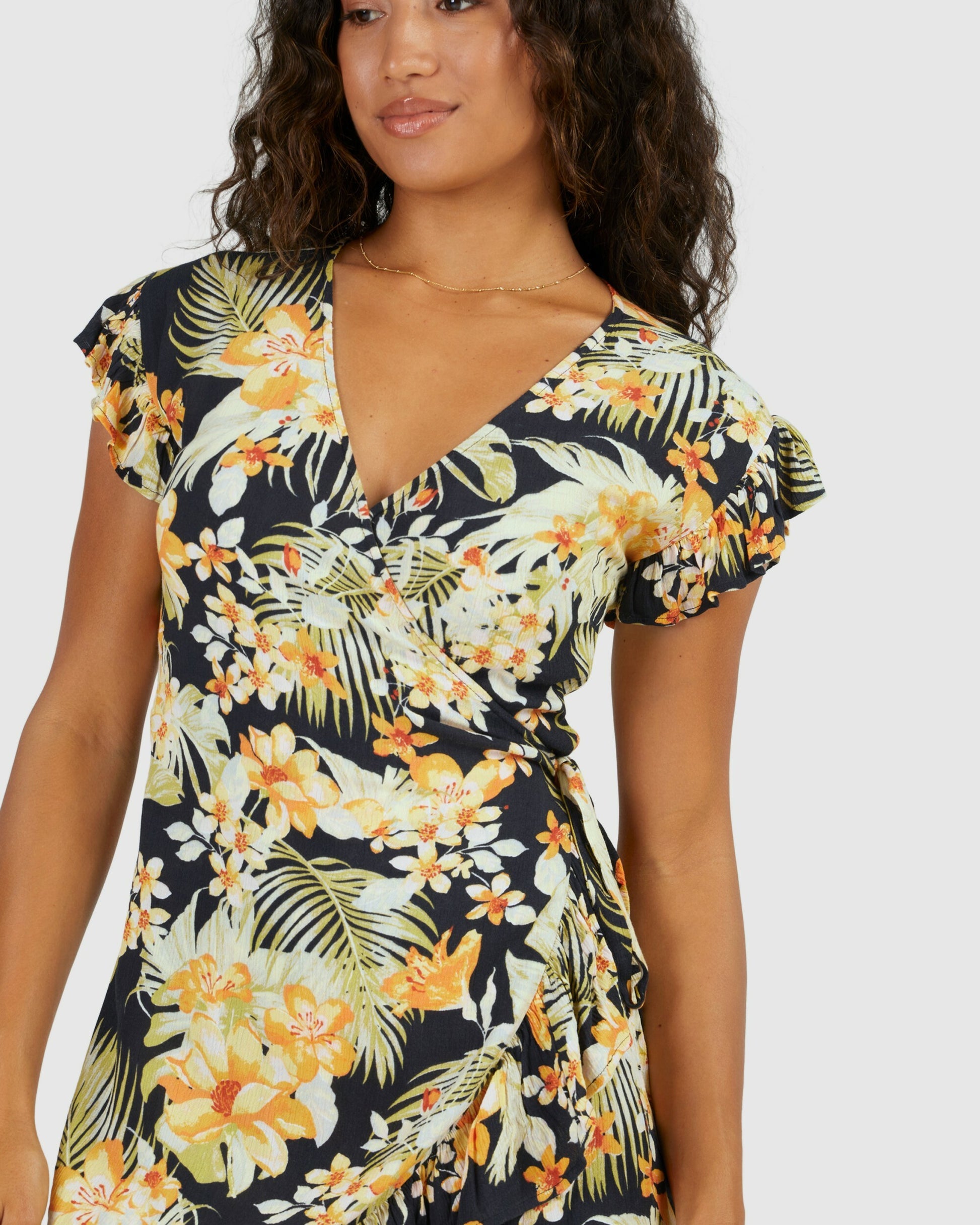 Womens Utopia Wrap And Roll Mini Wrap Dress - Billabong Malaysia