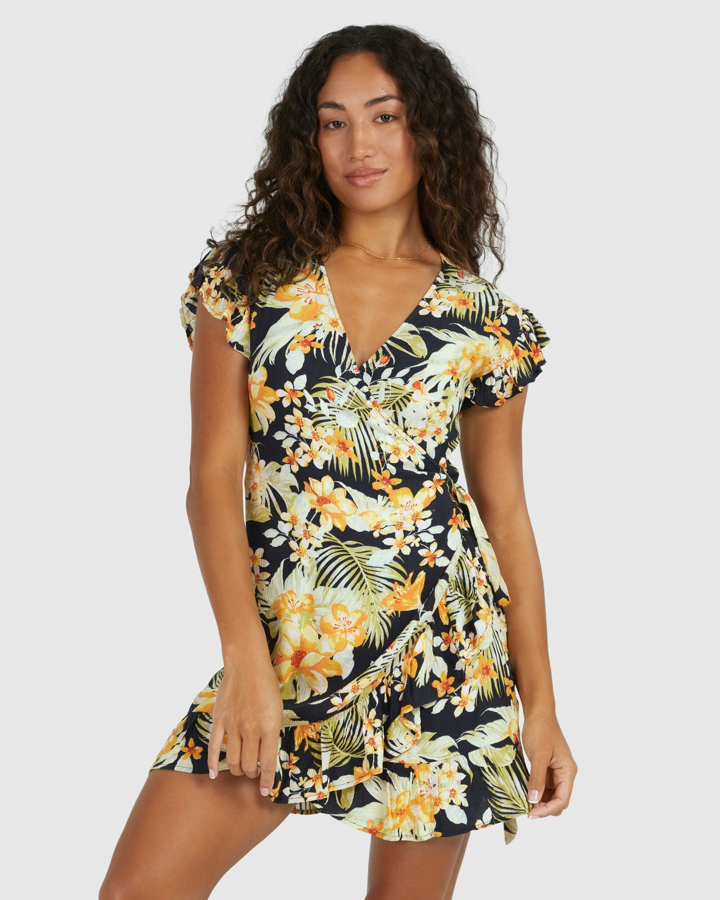 Womens Utopia Wrap And Roll Mini Wrap Dress - Billabong Malaysia