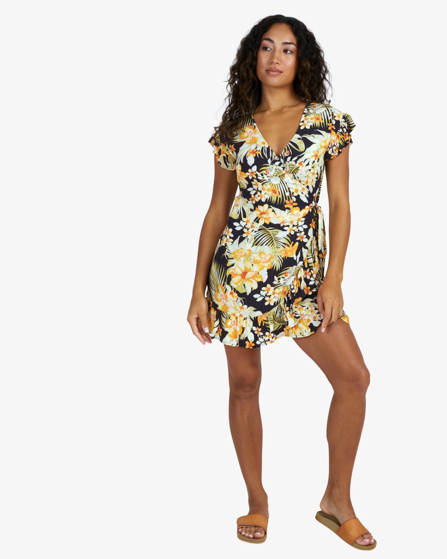 Womens Utopia Wrap And Roll Mini Wrap Dress - Billabong Malaysia
