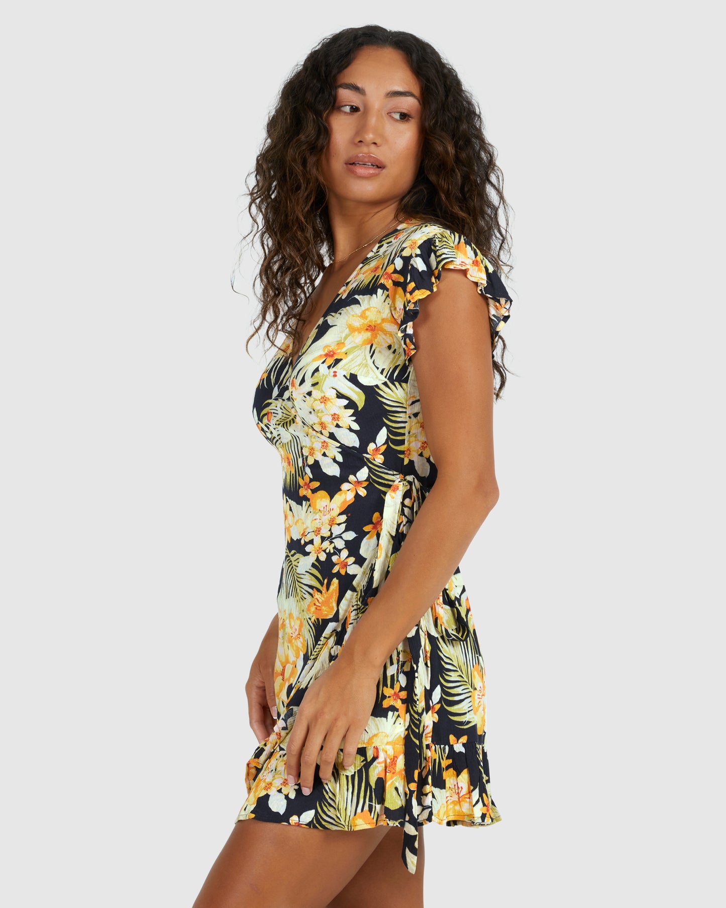 Womens Utopia Wrap And Roll Mini Wrap Dress - Billabong Malaysia