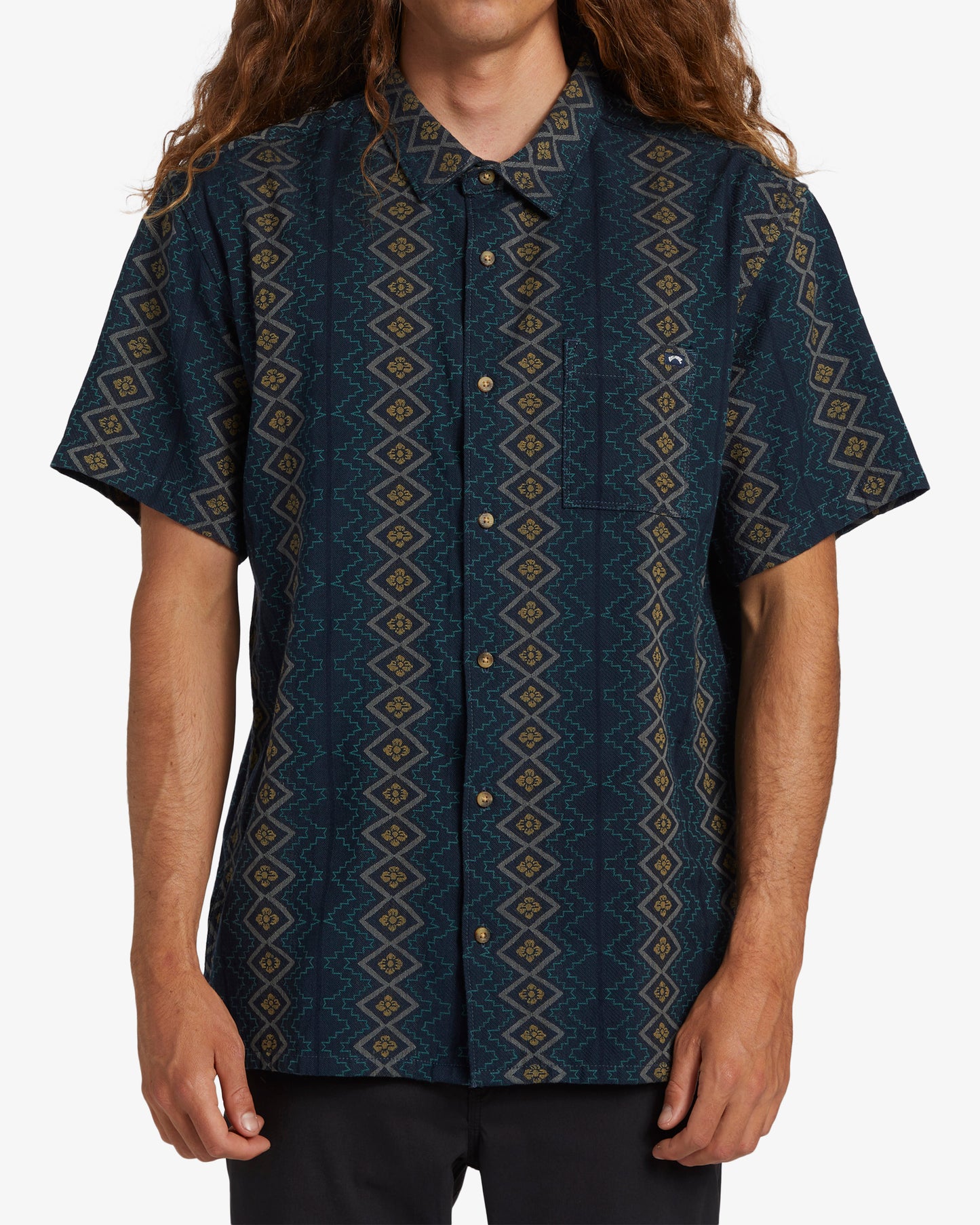 Mens Sundays Jacquard Short Sleeve Shirt - Billabong Malaysia