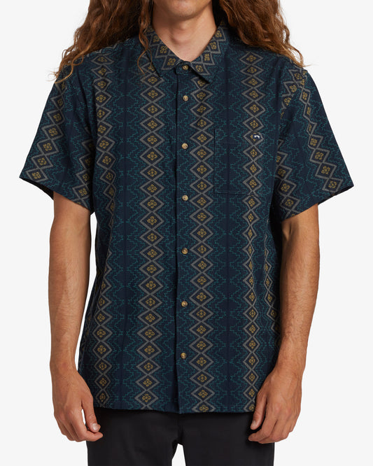 Mens Sundays Jacquard Short Sleeve Shirt - Billabong Malaysia