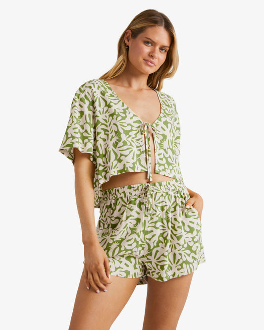 Womens Palm Grove Elastic Waist Shorts - Billabong Malaysia